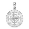 Sterling Silver Polished Nautical Compass Pendant QC10444