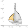 Sterling Silver Polished Sailboat w/14k Yellow Gold Sail Pendant