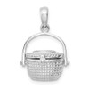 Sterling Silver Polish 3D Moveable Large Nantucket Basket Pendant