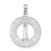 Sterling Silver Kennebunkport Circle w/Lighthouse Pendant