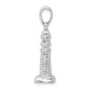 Sterling Silver Polished/Textured 3D Lighthouse Pendant QC10018