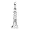 Sterling Silver Polished/Textured 3D Lighthouse Pendant QC10018