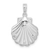 Sterling Silver Polished/Textured Shell w/Palm Trees Pendant