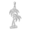 Sterling Silver Polished/Textured Double Palm Tree Pendant QC10037