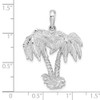 Sterling Silver Polished/Textured Double Palm Tree Pendant QC10003