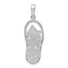 Sterling Silver Polished 3D Cut-out Flowers Flip-flop Pendant