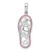 Sterling Silver Polished Enameled LOVE Flip-flop Pendant