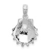 Sterling Silver Polished Lions Paw Shell Pendant