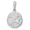 Sterling Silver Textured Sand Dollar w/14k Yellow Gold Starfish Pendant