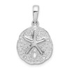 Sterling Silver Polished/Textured Small Sand Dollar Pendant QC10093