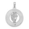 Sterling Silver Polished Sanibel Circle w/Shell Pendant