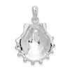 Sterling Silver Polished Large Lions Paw Shell Pendant