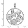 Sterling Silver Polished Shells in Circle Pendant