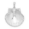 Sterling Silver Polished/Textured Scallop Shell Pendant