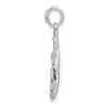 Sterling Silver Polished Happy Birthday Slice of Cake Pendant