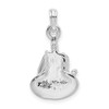 Sterling Silver Polished Happy Birthday Slice of Cake Pendant