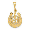 14k Yellow Gold Good Luck Clover Pendant