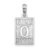 Sterling Silver Polished 0 Mile Marker Key West Pendant