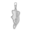 Sterling Silver Polished/Textured Hilton Head Map Pendant