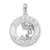 Sterling Silver Polished Bonaire Circle w/Flamingo Pendant