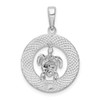 Sterling Silver Polished Barbados w/Turtle Circle Pendant