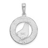 Sterling Silver Polished Barbados w/Map Circle Pendant