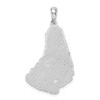 Sterling Silver Polished/Textured Barbados Map Pendant