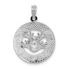 Sterling Silver Polished Puerto Rico Circle w/Frog Pendant