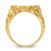 14k Yellow Gold Polished Mens Nugget-style 13 mm Coin Bezel Ring