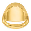 14k Yellow Gold Men's Polished Classic Solid Back 15mm Coin Bezel Ring
