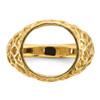 14k Gold Polished Men's Carved Nugget 13mm Coin Bezel Ring