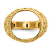 14k Gold Polished Men's Carved Nugget 15mm Coin Bezel Ring
