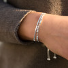 Sterling Silver Double Strand Beaded Friendship Bolo Bracelet