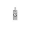 Sterling Silver Oxidized Heart Tag Charm