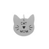 Sterling Silver Rhodium Plated Cat Mom Charm