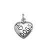 17mm Sterling Silver I Love DOGS Charm