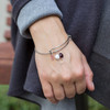 Sterling Silver Oval Garnet Charm - January Birthstone