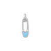 Sterling Silver Blue Safety Pin Charm