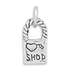 Sterling Silver Love To Shop Reversible Bag Charm