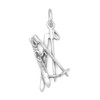 Sterling Silver Snow Skis and Ski Poles Charm
