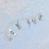 Sterling Silver Snow Skis and Ski Poles Charm