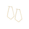 Sterling Silver 14 Karat Gold Plated Elongated Pentagon Earrings