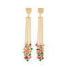 14 Karat Gold Plated Brass Multi Color Fashion Earrings