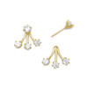 Sterling Silver 14 Karat Gold Plated CZ Front Back Earrings