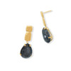 Sterling Silver 14 Karat Gold Plated Hematite and Quartz Drop Earrings
