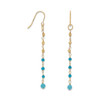 Sterling Silver 14K Gold Plated French Wire Earrings with Simulated Turquoise Beads