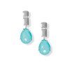 Sterling Silver Rhodium Plated Simulated Turquoise Doublet Drop Earrings