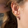 Sterling Silver Textured 14 Karat Gold Plated Bezel CZ Ear Climbers