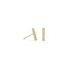 Sterling Silver 14 Karat Gold Plated Mini CZ Bar Studs