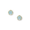 Sterling Silver 14 Karat Gold Plated Pear Chalcedony Stud Earrings